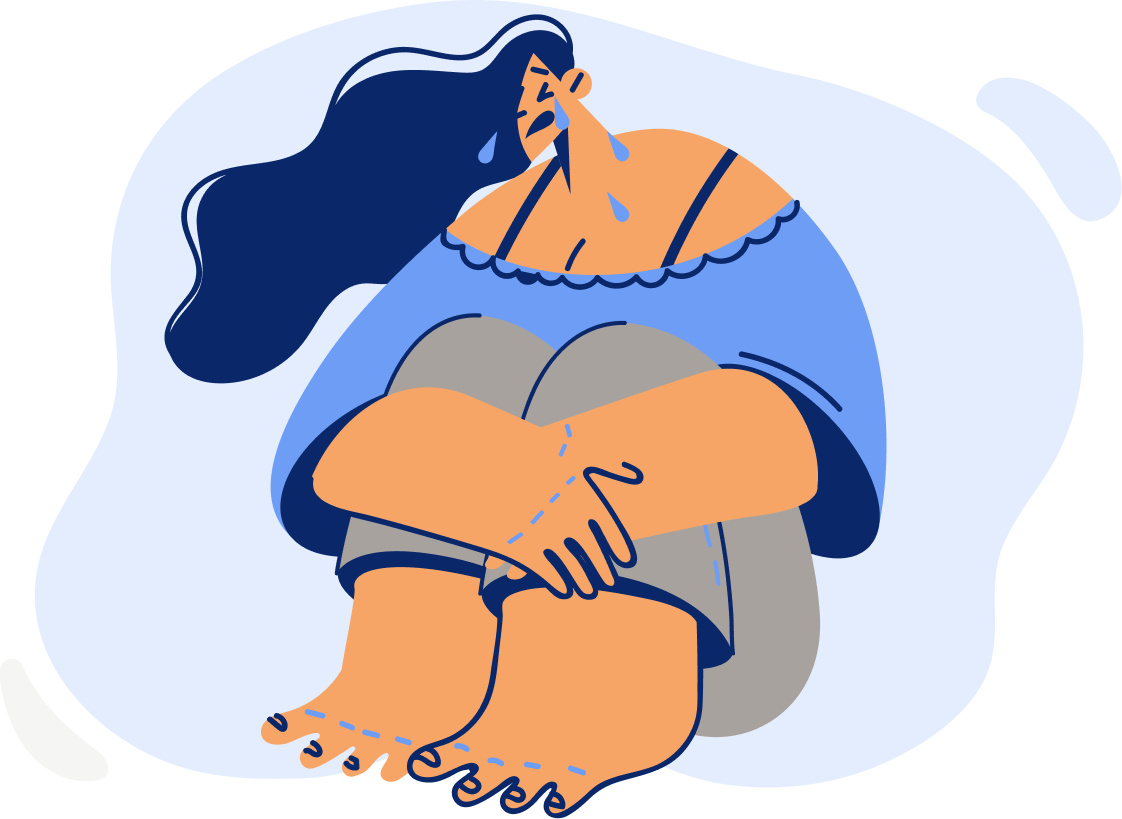 Sad woman sitting alone