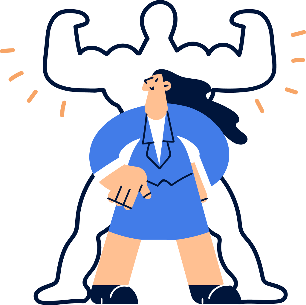 Strong woman posing confidently